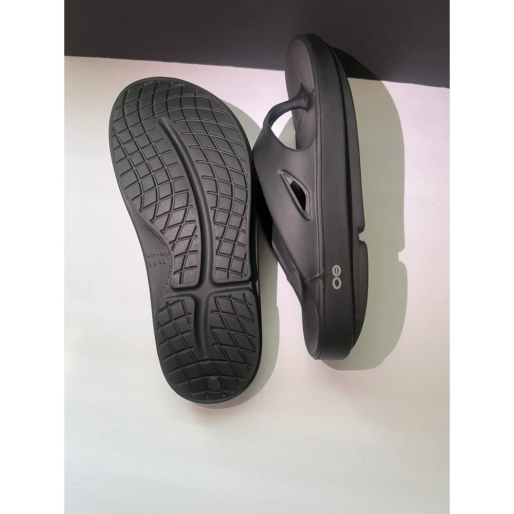 OOFOS Slide Impact Absorption Recovery Sandals, Size M11/W13 - Black EU44